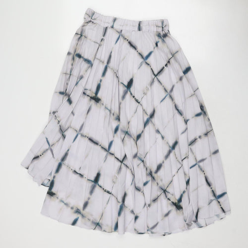 Topshop Womens Purple Geometric Polyester Swing Skirt Size 8