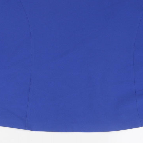 Moda Orange Womens Blue Polyester Cropped Blouse Size 14 V-Neck - Embellished