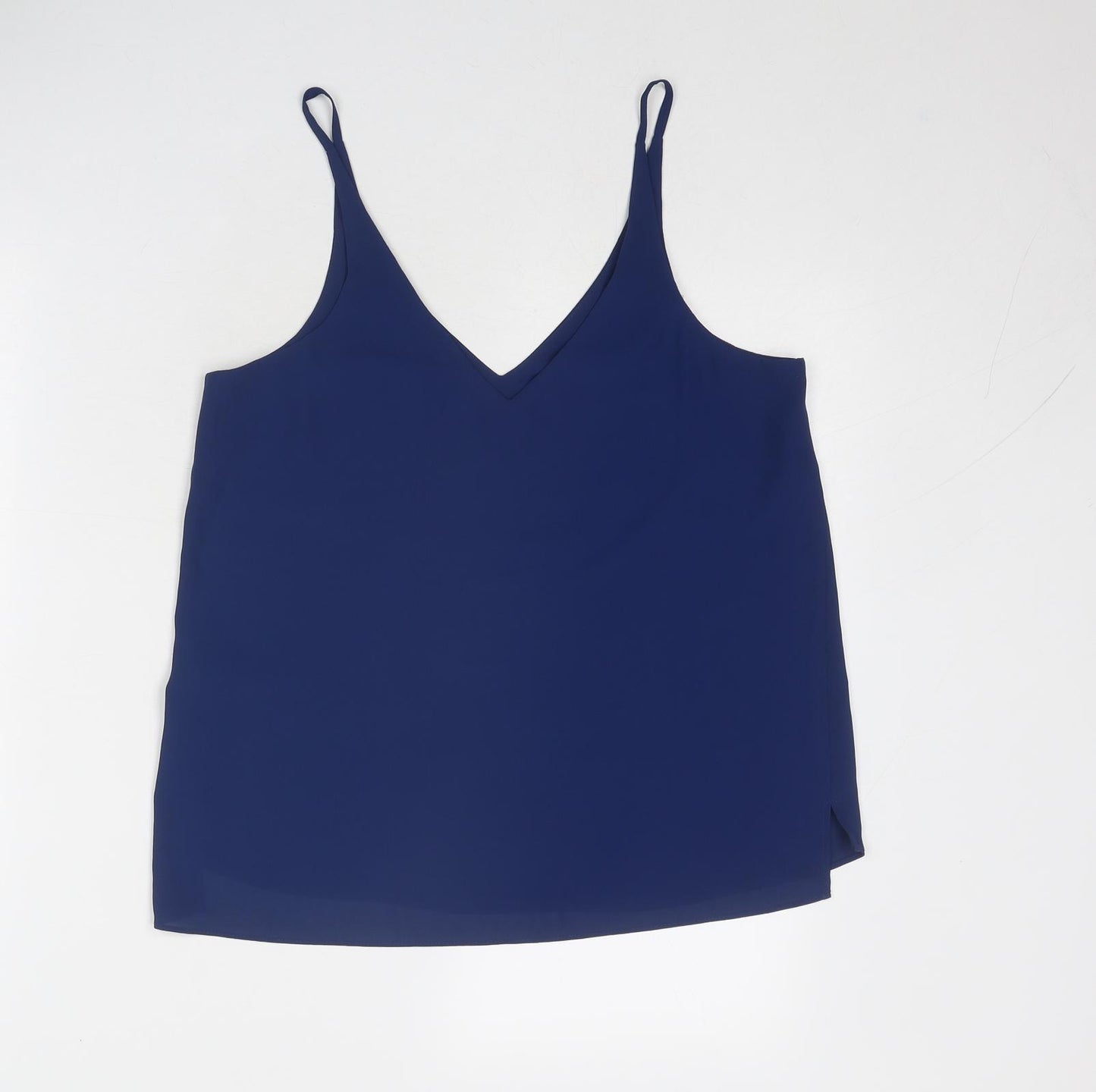 Topshop Womens Blue Polyester Camisole Tank Size 10 V-Neck