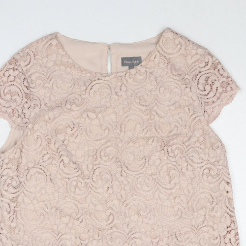 Phase Eight Womens Pink Polyamide Basic Blouse Size 10 Boat Neck