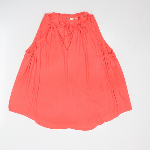 Gap Womens Pink Polyester Basic Blouse Size M V-Neck