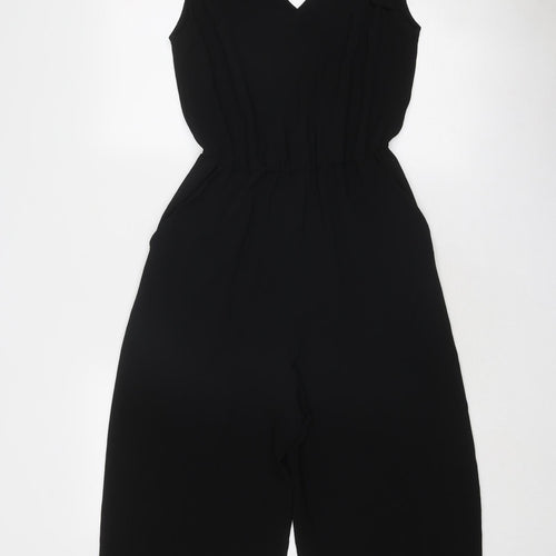 Miss Selfridge Womens Black Polyester Jumpsuit One-Piece Size 6 Pullover