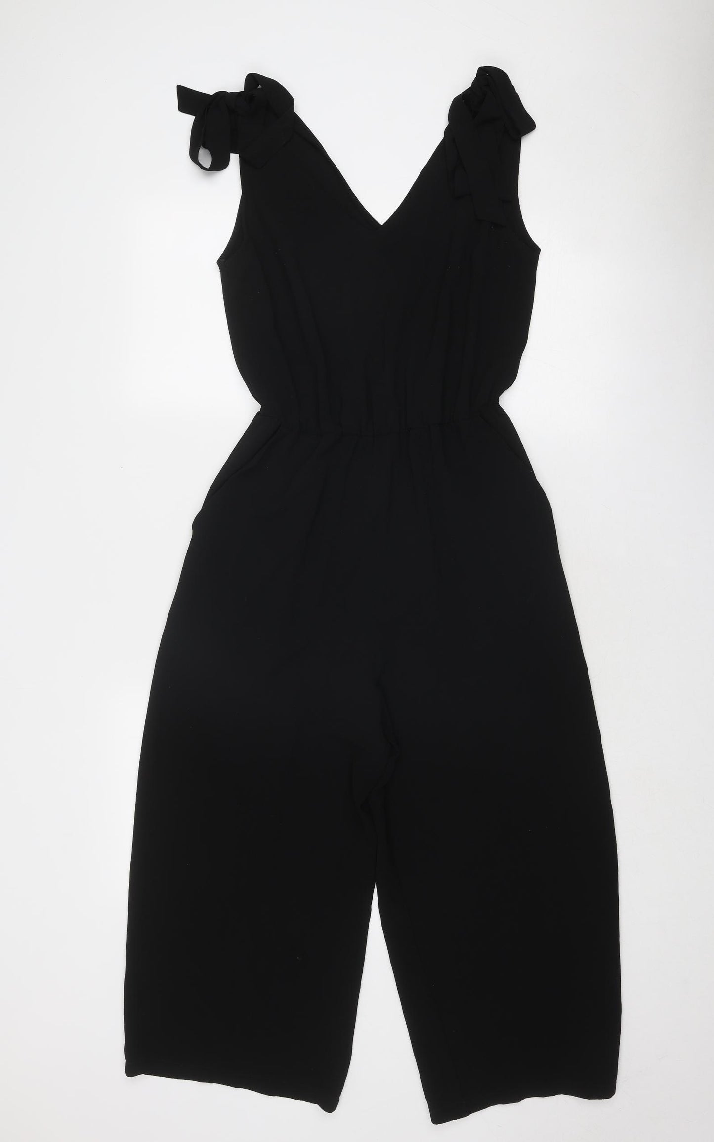 Miss Selfridge Womens Black Polyester Jumpsuit One-Piece Size 6 Pullover