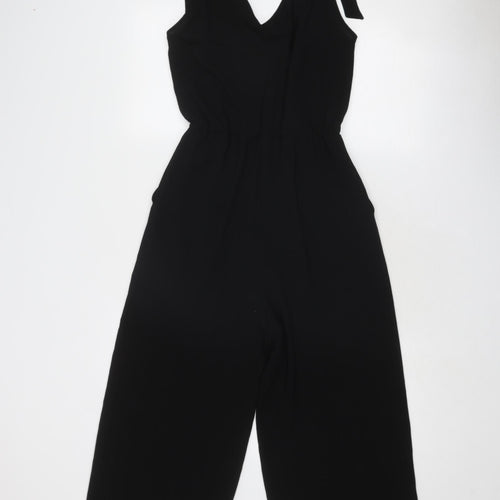 Miss Selfridge Womens Black Polyester Jumpsuit One-Piece Size 6 Pullover