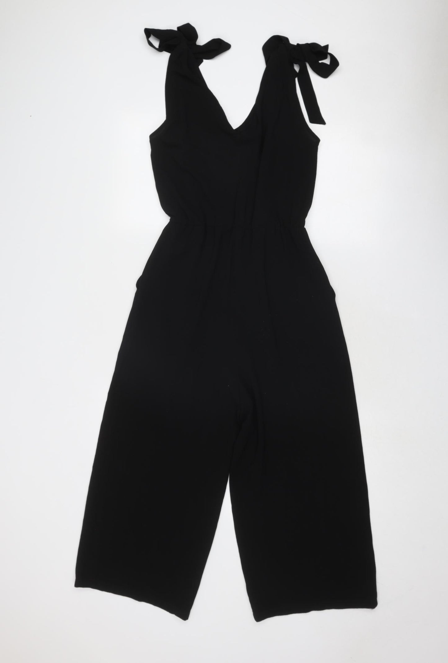 Miss Selfridge Womens Black Polyester Jumpsuit One-Piece Size 6 Pullover