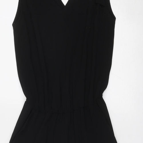 Miss Selfridge Womens Black Polyester Jumpsuit One-Piece Size 6 Pullover