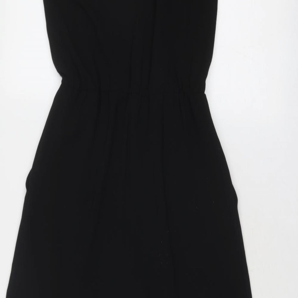 Miss Selfridge Womens Black Polyester Jumpsuit One-Piece Size 6 Pullover