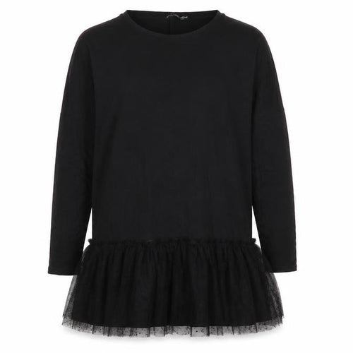 Boohoo Womens Black Polka Dot Viscose Jumper Dress Size 8 Round Neck Pullover