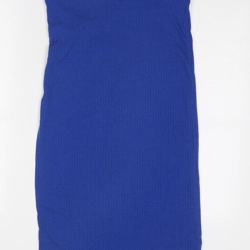 Stradivarius Womens Blue Viscose Bandage Skirt Size M