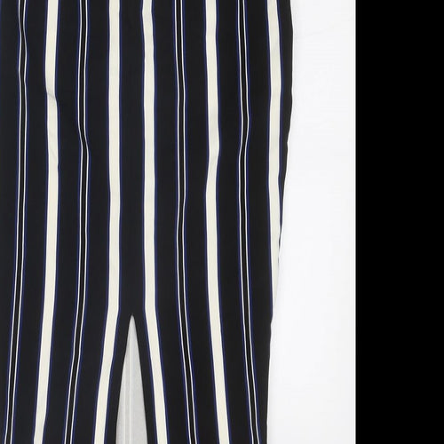 River Island Womens Blue Striped Polyester Straight & Pencil Skirt Size 6 Zip