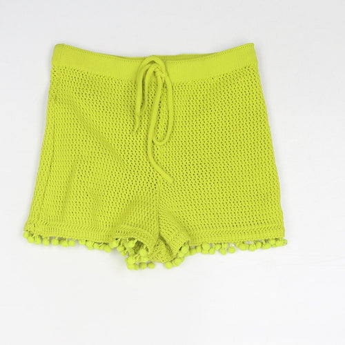 River Island Womens Green Polyamide Hot Pants Shorts Size 8 Regular Pull On