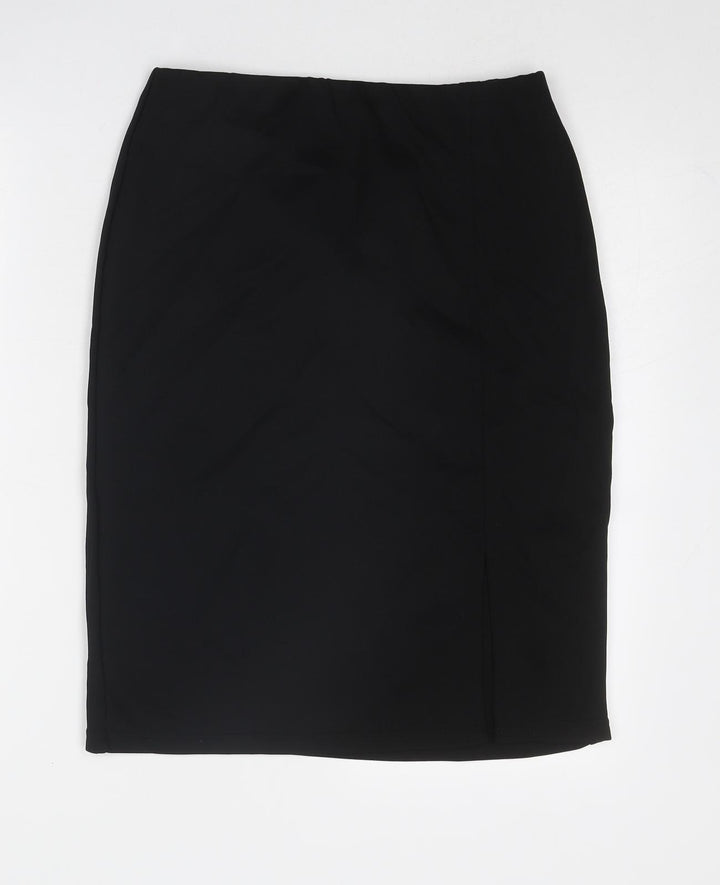 Style Report Womens Black Polyester A-Line Skirt Size 28 in
