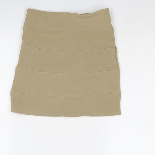 EDM Womens Beige Polyester Bandage Skirt Size 24 in Zip