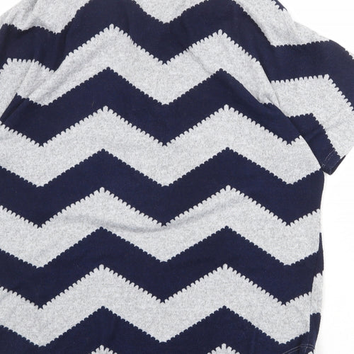 Roman Womens Grey V-Neck Herringbone Polyester Pullover Jumper Size 12