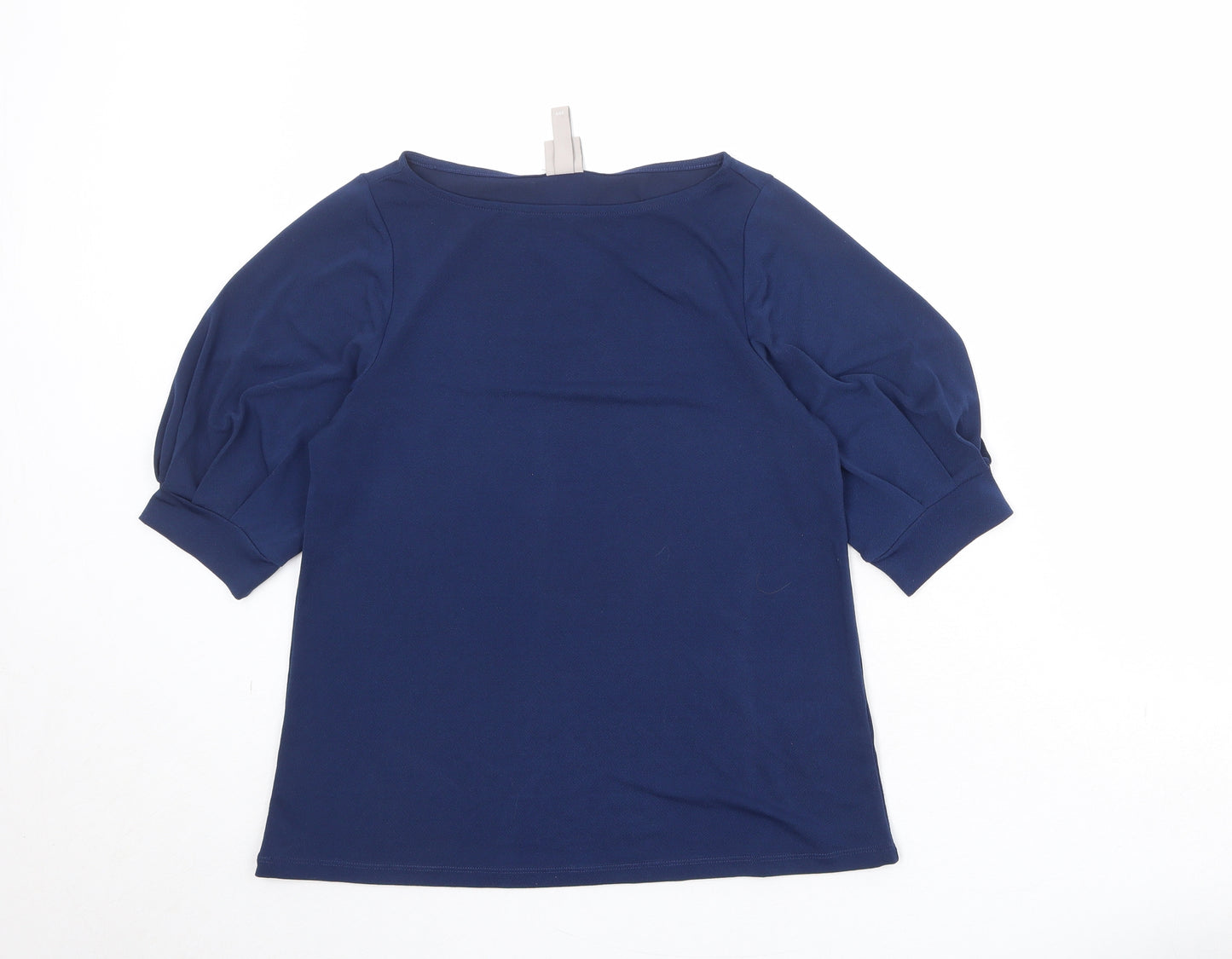 H&M Womens Blue Polyester Basic Blouse Size XS Round Neck