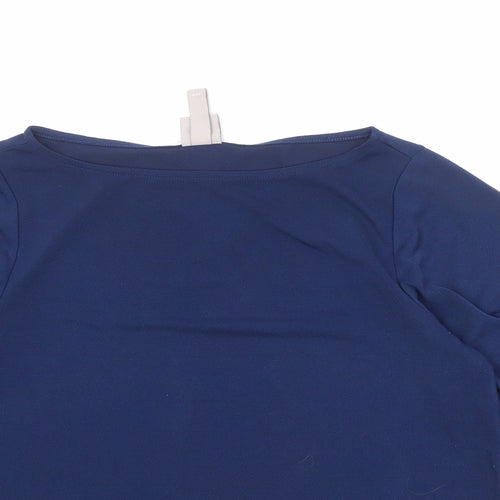 H&M Womens Blue Polyester Basic Blouse Size XS Round Neck