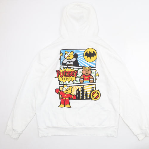 Justice League Womens White Cotton Pullover Sweatshirt Size 16 Pullover - Pudsey Justice League Size 16-18