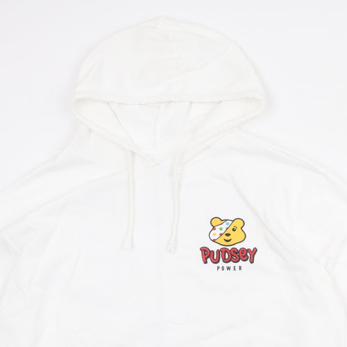 Justice League Womens White Cotton Pullover Sweatshirt Size 16 Pullover - Pudsey Justice League Size 16-18