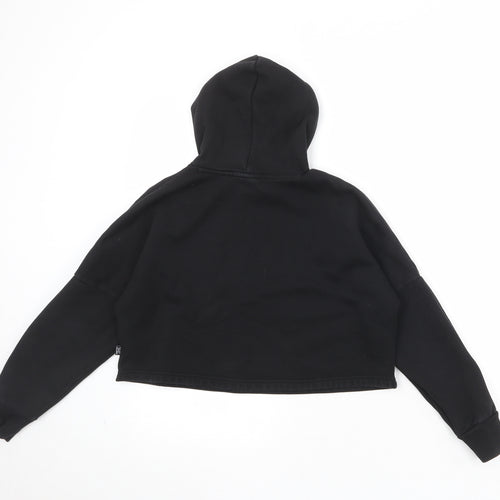 PUMA Girls Black Cotton Pullover Hoodie Size 11-12 Years Pullover