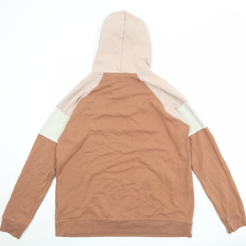 Abercrombie & Fitch Womens Pink Colourblock Cotton Pullover Hoodie Size L Pullover