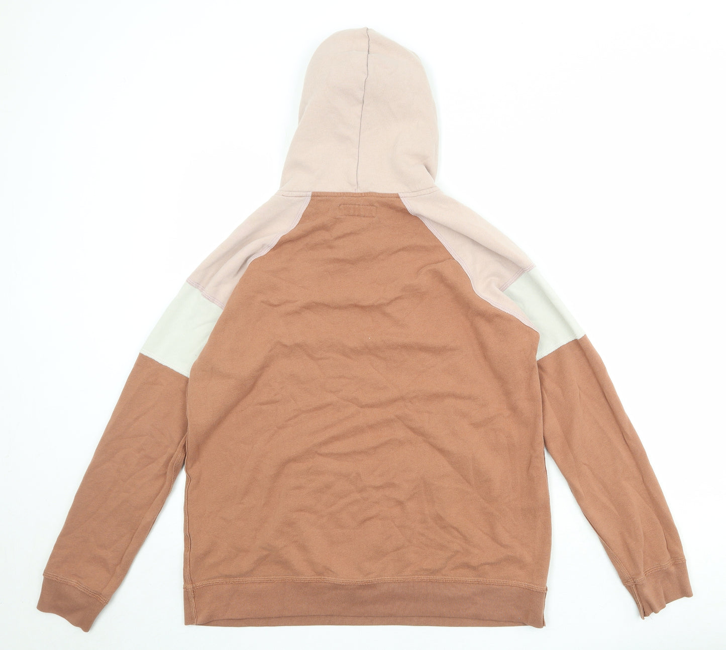 Abercrombie & Fitch Womens Pink Colourblock Cotton Pullover Hoodie Size L Pullover