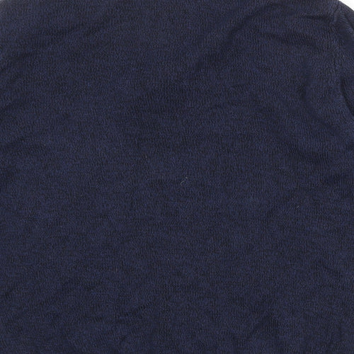 ASOS Mens Blue High Neck Cotton Pullover Jumper Size XL Long Sleeve