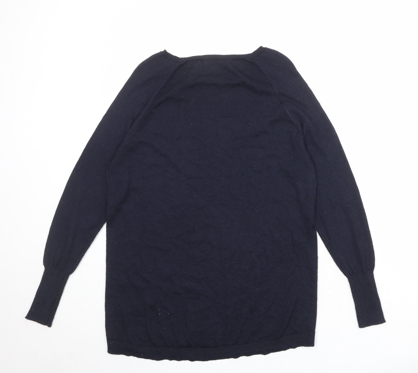 Oasis Womens Blue Round Neck Polyester Pullover Jumper Size S
