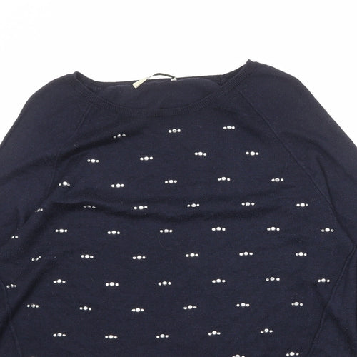 Oasis Womens Blue Round Neck Polyester Pullover Jumper Size S