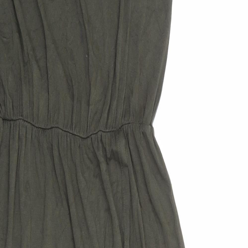 Dorothy Perkins Womens Green Viscose Maxi Size 12 Boat Neck Pullover - Elastic Waist