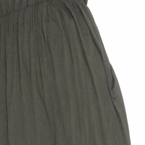 Dorothy Perkins Womens Green Viscose Maxi Size 12 Boat Neck Pullover - Elastic Waist