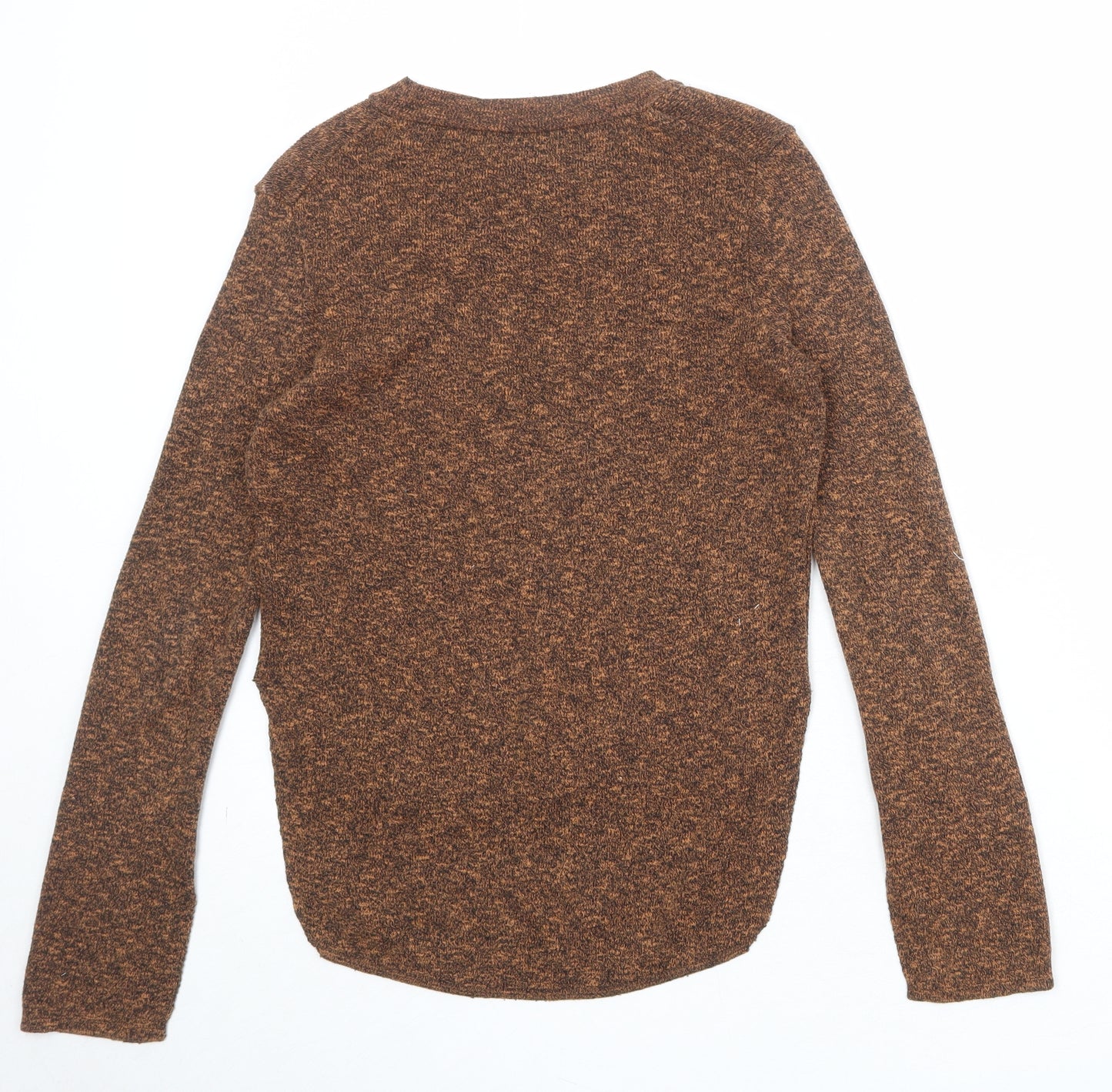 Zara Womens Brown Round Neck Cotton Pullover Jumper Size M