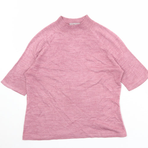 BHS Womens Pink High Neck Acrylic Pullover Jumper Size 12