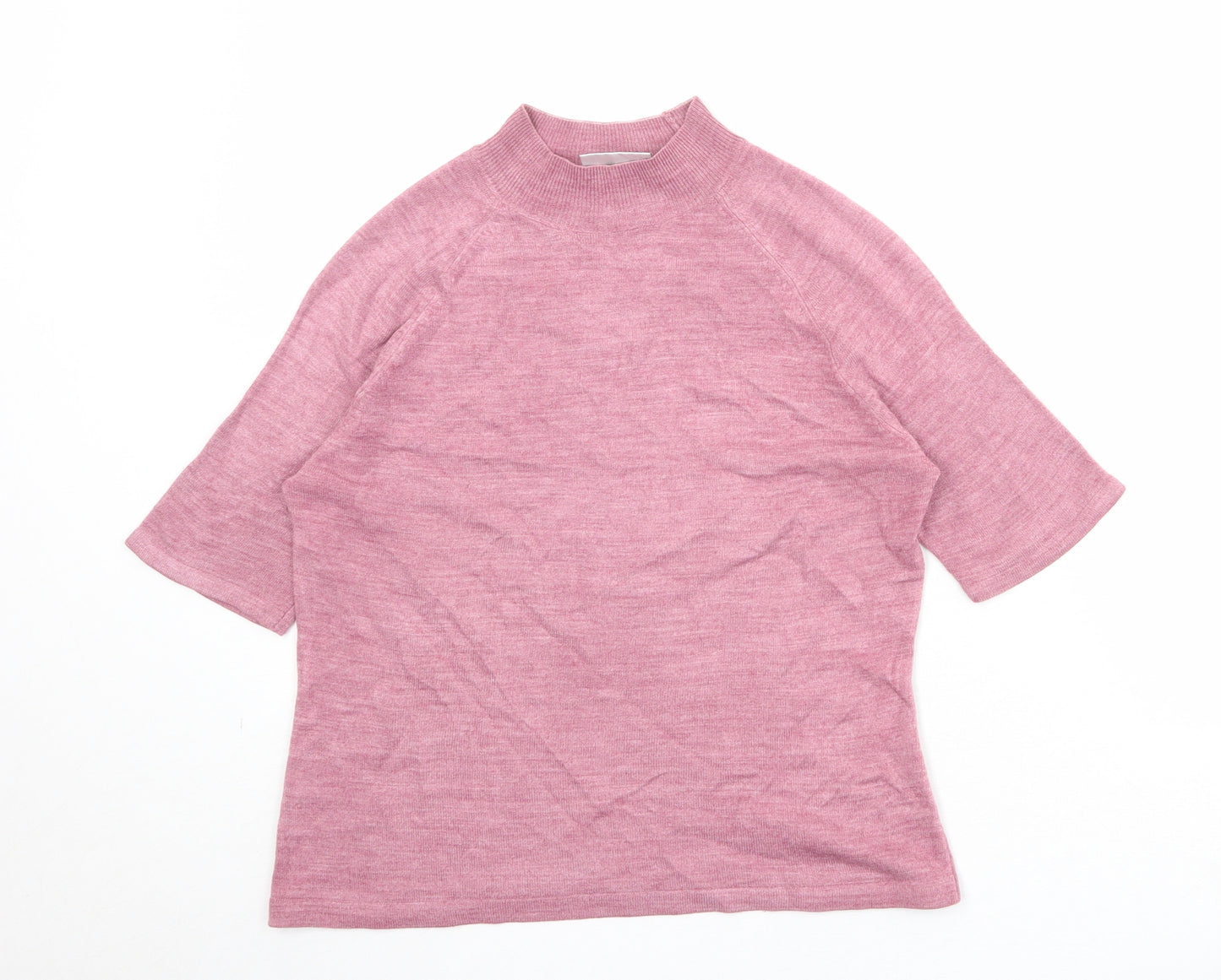 BHS Womens Pink High Neck Acrylic Pullover Jumper Size 12