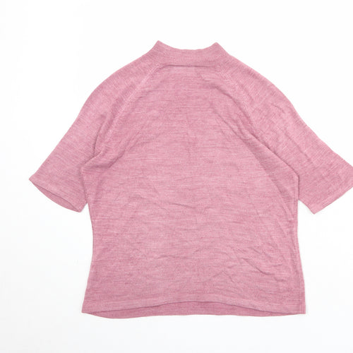 BHS Womens Pink High Neck Acrylic Pullover Jumper Size 12