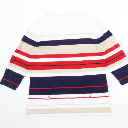 Lakeland Womens Multicoloured Round Neck Striped Viscose Pullover Jumper Size M