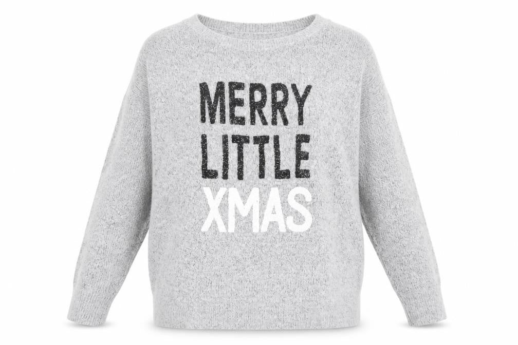 New Look Womens Grey Round Neck Acrylic Pullover Jumper Size S - Merry Little Xmas