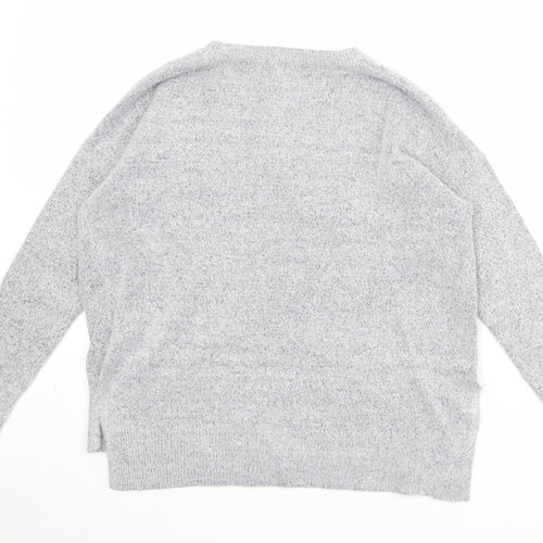 New Look Womens Grey Round Neck Acrylic Pullover Jumper Size S - Merry Little Xmas