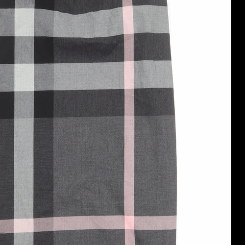 NEXT Womens Grey Plaid Polyester Shift Size 10 Boat Neck Zip