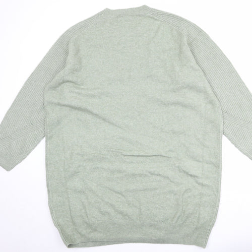 Marks and Spencer Womens Green Acrylic Jumper Dress Size XL Round Neck Pullover