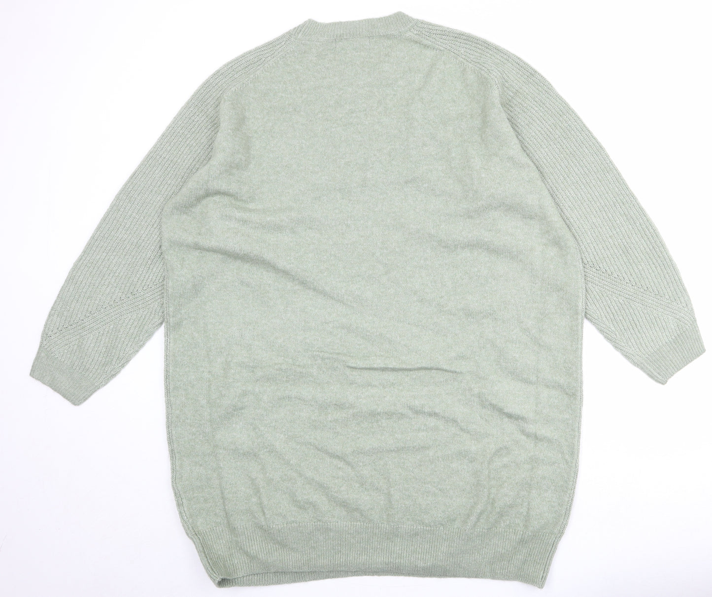 Marks and Spencer Womens Green Acrylic Jumper Dress Size XL Round Neck Pullover