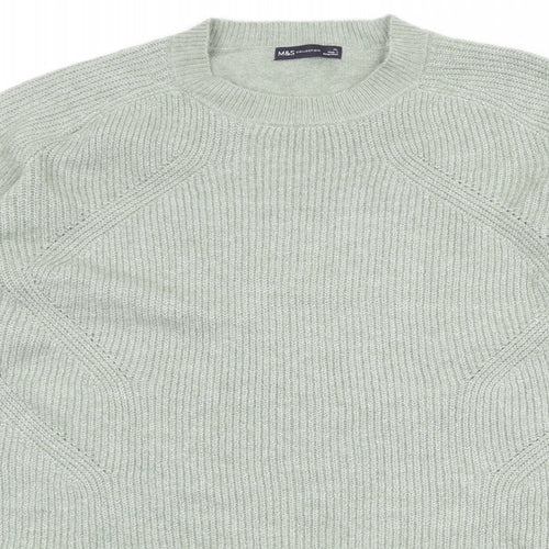 Marks and Spencer Womens Green Acrylic Jumper Dress Size XL Round Neck Pullover