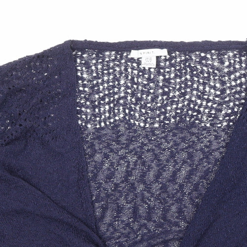 M&Co Womens Blue V-Neck Acrylic Cardigan Jumper Size 10 - Tie Front