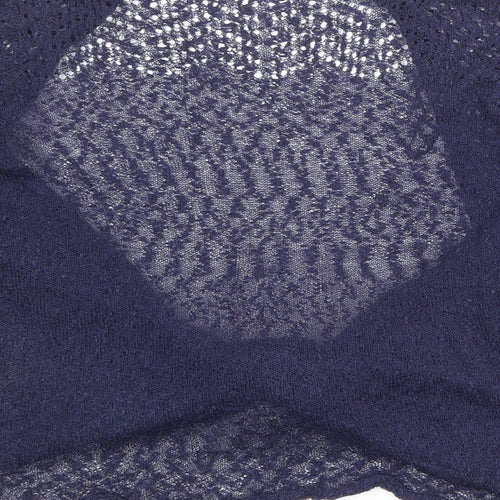 M&Co Womens Blue V-Neck Acrylic Cardigan Jumper Size 10 - Tie Front