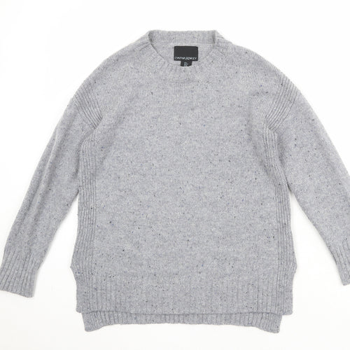 Cynthia Rowley Womens Grey Round Neck Acrylic Pullover Jumper Size S