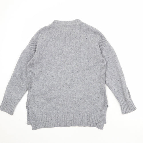 Cynthia Rowley Womens Grey Round Neck Acrylic Pullover Jumper Size S