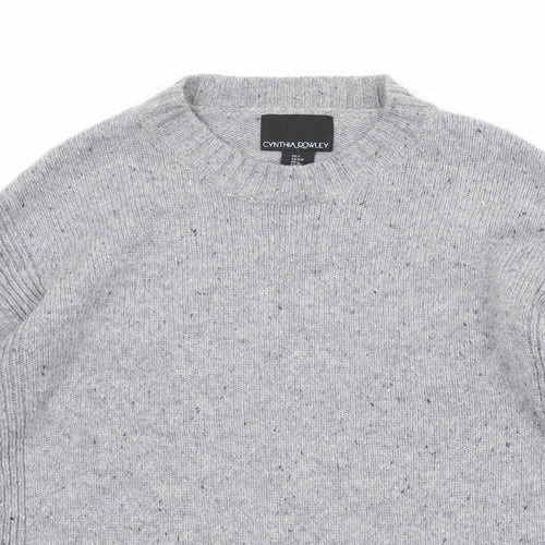 Cynthia Rowley Womens Grey Round Neck Acrylic Pullover Jumper Size S