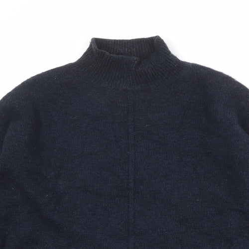 Marks and Spencer Womens Blue High Neck Acrylic Pullover Jumper Size S