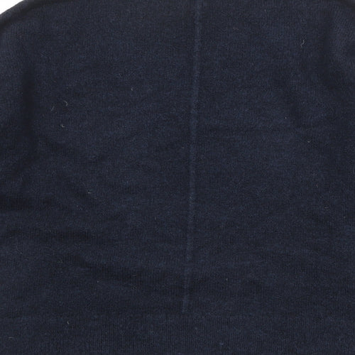 Marks and Spencer Womens Blue High Neck Acrylic Pullover Jumper Size S