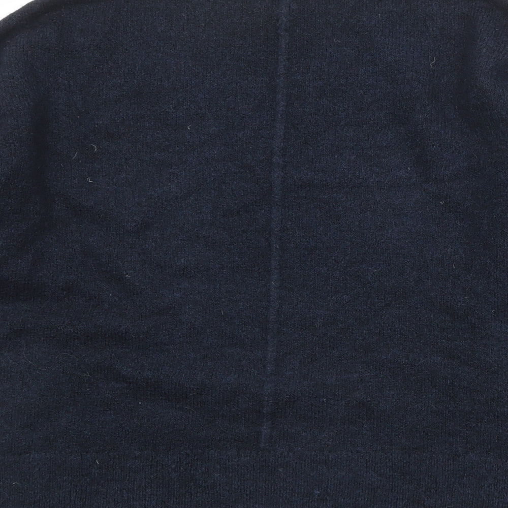 Marks and Spencer Womens Blue High Neck Acrylic Pullover Jumper Size S