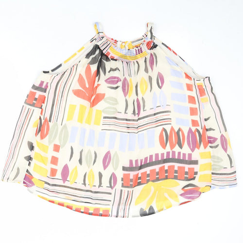 Marks and Spencer Womens Multicoloured Geometric Polyester Basic Tank Size 12 Round Neck